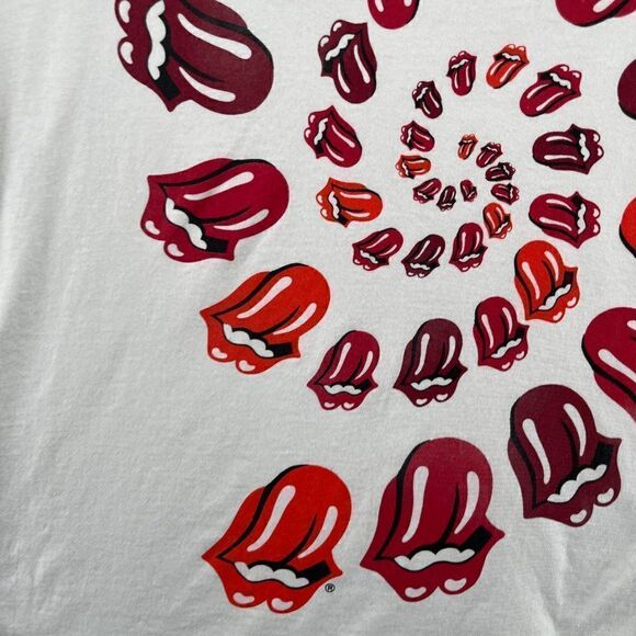 H&M Rolling Stones Shirt Womens Size Medium White Red Band Tee - Picture 3 of 11